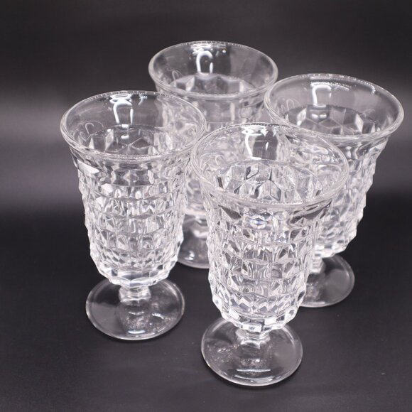Fostoria American Clear Glass 4 3/4” Footed Tumbler set of 4 vtg - Picture 3 of 9